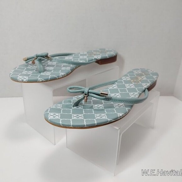 Nanette™by Nanette Lepore® Aqua Signature Melanie Leather Thong Sandals Size 8.5 - Picture 9 of 16